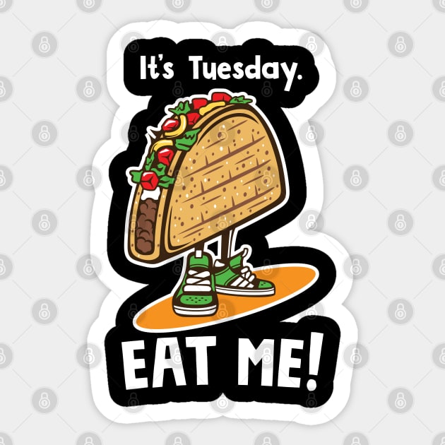 Taco Tuesday White Letters Sticker by graphiczen